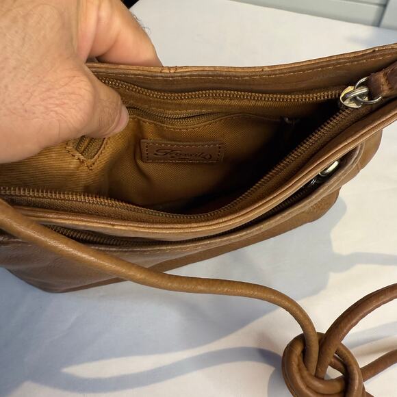 FOSSIL Vintage Brown Leather Small Crossbody Bag - Picture 6 of 8